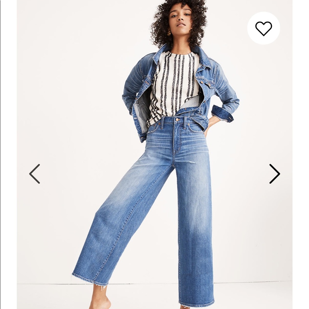 Madewell wide leg cropped denim